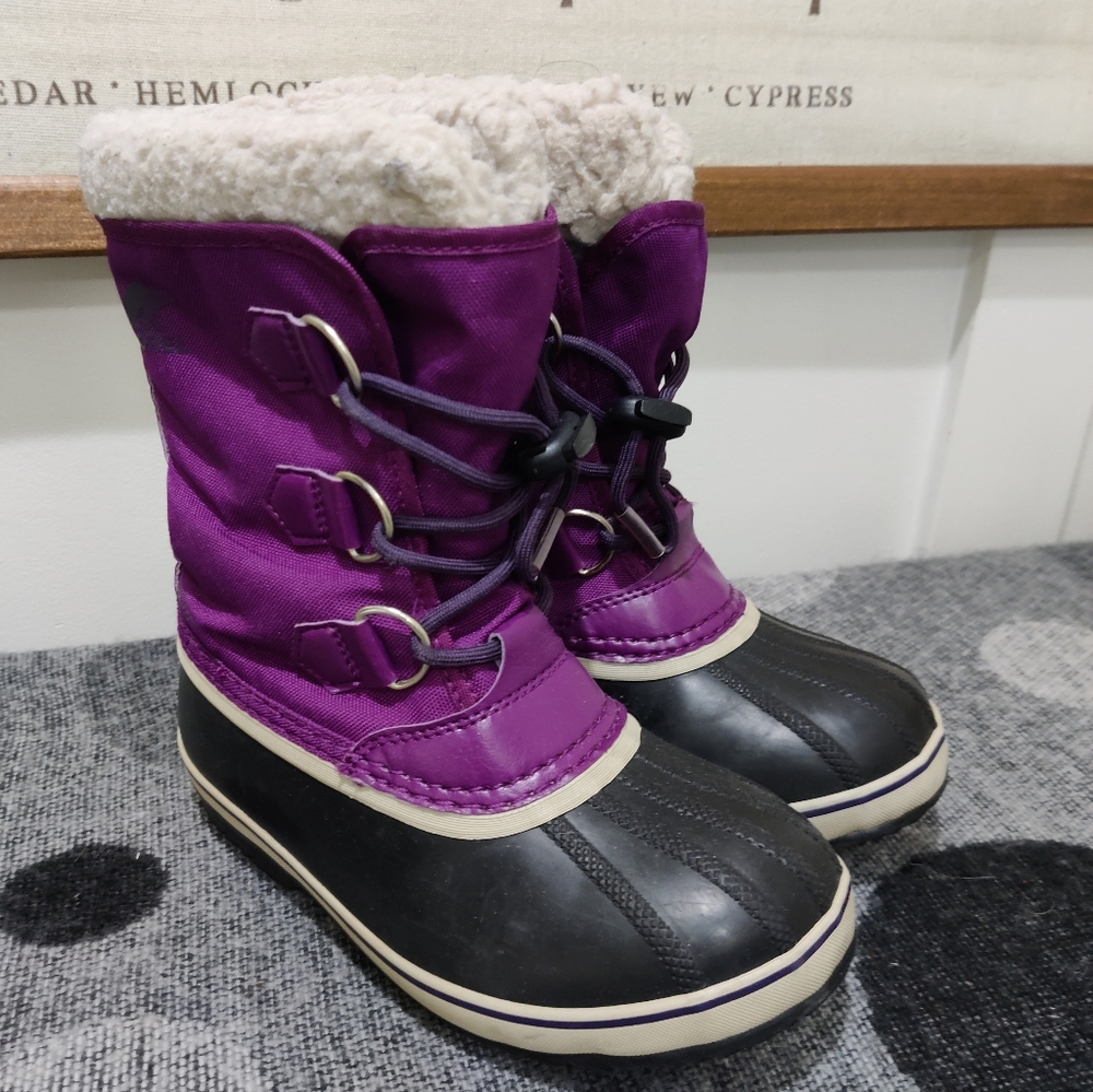 SOREL Youth Purple Waterproof Winter Boots Size 1